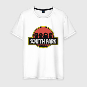 Мужская футболка хлопок с принтом South Park в Тюмени, 100% хлопок | прямой крой, круглый вырез горловины, длина до линии бедер, слегка спущенное плечо. | cartman | kenny | park | south | southpark | world | картман | кенни | мир | мульт | мультик | парк | периода | персонаж | персонажи | сериал | южный | юрского