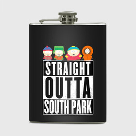 Фляга с принтом South Park в Тюмени, металлический корпус | емкость 0,22 л, размер 125 х 94 мм. Виниловая наклейка запечатывается полностью | cartman | kenny | park | south | southpark | картман | кенни | мульт | мультик | парк | персонаж | персонажи | сериал | южный