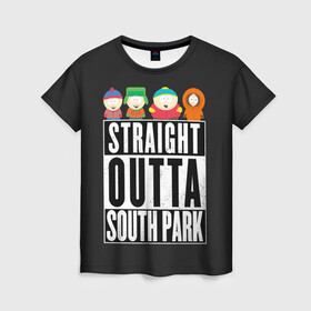 Женская футболка 3D с принтом South Park в Тюмени, 100% полиэфир ( синтетическое хлопкоподобное полотно) | прямой крой, круглый вырез горловины, длина до линии бедер | cartman | kenny | park | south | southpark | картман | кенни | мульт | мультик | парк | персонаж | персонажи | сериал | южный