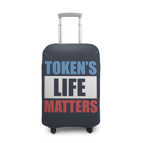 Чехол для чемодана 3D с принтом TOKENS LIFE MATTERS в Тюмени, 86% полиэфир, 14% спандекс | двустороннее нанесение принта, прорези для ручек и колес | cartman | kenny | park | south | southpark | картман | кенни | мульт | мультик | парк | персонаж | персонажи | сериал | южный