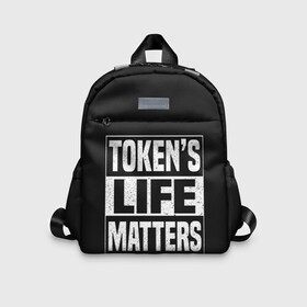 Детский рюкзак 3D с принтом TOKENS LIFE MATTERS в Тюмени, 100% полиэстер | лямки с регулируемой длиной, сверху петелька, чтобы рюкзак можно было повесить на вешалку. Основное отделение закрывается на молнию, как и внешний карман. Внутри дополнительный карман. По бокам два дополнительных кармашка | cartman | kenny | park | south | southpark | картман | кенни | мульт | мультик | парк | персонаж | персонажи | сериал | южный