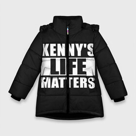 Зимняя куртка для девочек 3D с принтом KENNYS LIFE MATTERS в Тюмени, ткань верха — 100% полиэстер; подклад — 100% полиэстер, утеплитель — 100% полиэстер. | длина ниже бедра, удлиненная спинка, воротник стойка и отстегивающийся капюшон. Есть боковые карманы с листочкой на кнопках, утяжки по низу изделия и внутренний карман на молнии. 

Предусмотрены светоотражающий принт на спинке, радужный светоотражающий элемент на пуллере молнии и на резинке для утяжки. | cartman | kenny | park | south | southpark | картман | кенни | мульт | мультик | парк | персонаж | персонажи | сериал | южный