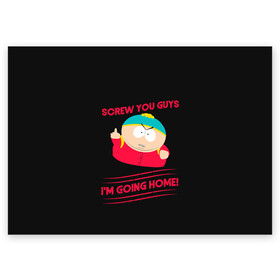 Поздравительная открытка с принтом Cartman в Тюмени, 100% бумага | плотность бумаги 280 г/м2, матовая, на обратной стороне линовка и место для марки
 | cartman | kenny | park | south | southpark | картман | кенни | мульт | мультик | парк | персонаж | персонажи | сериал | южный