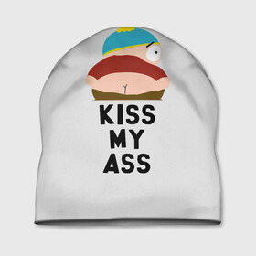 Шапка 3D с принтом Kiss My Ass в Тюмени, 100% полиэстер | универсальный размер, печать по всей поверхности изделия | cartman | kenny | park | south | southpark | картман | кенни | мульт | мультик | парк | персонаж | персонажи | сериал | южный