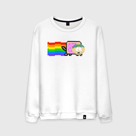 Мужской свитшот хлопок с принтом Картман Nyan Cat в Тюмени, 100% хлопок |  | cartman | eric cartman | nyan cat | south park | кот | милый | ня кот | нян кот | няшный | прикол | радуга | радужный | саус парк | смешная | смешной | эрик | эрик картман | южный парк