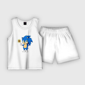 Детская пижама с шортами хлопок с принтом Baby Sonic в Тюмени,  |  | baby | sonic | ежик | соник