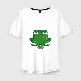 Мужская футболка хлопок Oversize с принтом Who let the frogs out?  в Тюмени, 100% хлопок | свободный крой, круглый ворот, “спинка” длиннее передней части | жаба | лягушка