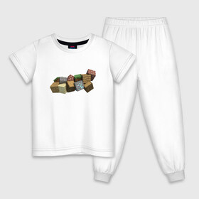 Детская пижама хлопок с принтом Minecraft в Тюмени, 100% хлопок |  брюки и футболка прямого кроя, без карманов, на брюках мягкая резинка на поясе и по низу штанин
 | minecraft | куб | куб minecraft | куб майнкрафт | кубик | кубики | кубики minecraft | кубики майнкрафт | майнкрафт