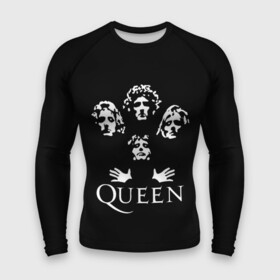 Мужской рашгард 3D с принтом QUEEN в Тюмени,  |  | queen | rock | we will rock you | брайан мэи | группа queen | группа квин | джон дикон | квин | королева | король | роджер тейлор | рок | фредди меркьюри