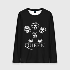 Мужской лонгслив 3D с принтом QUEEN (НА СПИНЕ) в Тюмени, 100% полиэстер | длинные рукава, круглый вырез горловины, полуприлегающий силуэт | queen | rock | we will rock you | брайан мэи | группа queen | группа квин | джон дикон | квин | королева | король | роджер тейлор | рок | фредди меркьюри