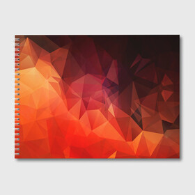 Альбом для рисования с принтом Polygon(orange) в Тюмени, 100% бумага
 | матовая бумага, плотность 200 мг. | Тематика изображения на принте: 