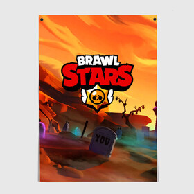 Постер с принтом BRAWL STARS в Тюмени, 100% бумага
 | бумага, плотность 150 мг. Матовая, но за счет высокого коэффициента гладкости имеет небольшой блеск и дает на свету блики, но в отличии от глянцевой бумаги не покрыта лаком | 8 bit | barley | brawl stars | brock | bull | colt | crow | dynamike | frank | jessie | leon | барли | бравл старс | брок | булл | ворон | динамайк | кольт | леон | могила | фрэнк