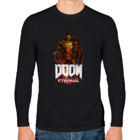 Мужской лонгслив хлопок с принтом DOOM ETERNAL в Тюмени, 100% хлопок |  | Тематика изображения на принте: demons | devil | doom | doom eternal | doom guy | doom slayer | hell | slayer | ад | демоны | дум | палач рока