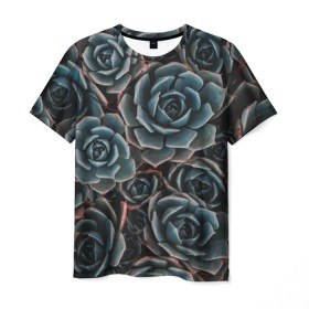 Мужская футболка 3D с принтом Цветы Розы в Тюмени, 100% полиэфир | прямой крой, круглый вырез горловины, длина до линии бедер | bloom | blossom | flos | flowers | steel roses | красота | лепестки | растения | цветки | цветы