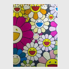 Скетчбук с принтом Цветы Ромашки в Тюмени, 100% бумага
 | 48 листов, плотность листов — 100 г/м2, плотность картонной обложки — 250 г/м2. Листы скреплены сверху удобной пружинной спиралью | 