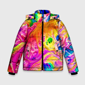 Зимняя куртка для мальчиков 3D с принтом TIE DYE в Тюмени, ткань верха — 100% полиэстер; подклад — 100% полиэстер, утеплитель — 100% полиэстер | длина ниже бедра, удлиненная спинка, воротник стойка и отстегивающийся капюшон. Есть боковые карманы с листочкой на кнопках, утяжки по низу изделия и внутренний карман на молнии. 

Предусмотрены светоотражающий принт на спинке, радужный светоотражающий элемент на пуллере молнии и на резинке для утяжки | abstraction | geometry | hexagon | neon | paints | stripes | texture | tie dye | triangle | абстракция | брызги | геометрия | краски | неон | неоновый | соты | тай дай | текстура