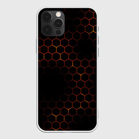 Чехол для iPhone 12 Pro Max с принтом ОГНЕННЫЕ СОТЫ | FIRE COMBS в Тюмени, Силикон |  | abstraction | geometry | hexagon | neon | paints | stripes | texture | triangle | абстракция | брызги | геометрия | краски | неон | неоновый | соты | текстура