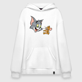 Худи SuperOversize хлопок с принтом Tom&Jerry в Тюмени, 70% хлопок, 30% полиэстер, мягкий начес внутри | карман-кенгуру, эластичная резинка на манжетах и по нижней кромке, двухслойный капюшон
 | spike | tom  jerry | tom and jerry | tomjerry | tuffy | vdgerir | мамочка два тапочка | том и джери | том и джерри