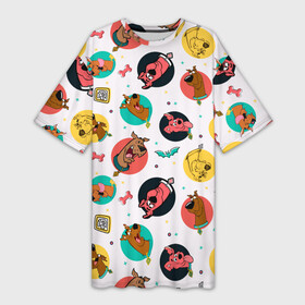 Платье-футболка 3D с принтом Scooby Doo Pattern в Тюмени,  |  | scooby doo | vdosadir | скуберт фон дуенхеймер | скуби ду | уильям ханна