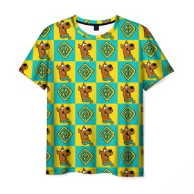 Мужская футболка 3D с принтом Scooby-Doo Logo в Тюмени, 100% полиэфир | прямой крой, круглый вырез горловины, длина до линии бедер | Тематика изображения на принте: scooby doo | vdosadir | скуберт фон дуенхеймер | скуби ду | уильям ханна