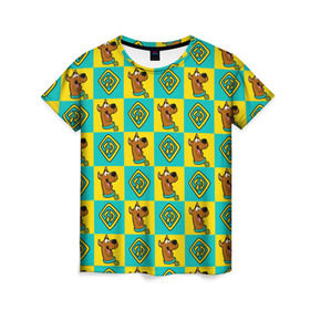 Женская футболка 3D с принтом Scooby-Doo Logo в Тюмени, 100% полиэфир ( синтетическое хлопкоподобное полотно) | прямой крой, круглый вырез горловины, длина до линии бедер | scooby doo | vdosadir | скуберт фон дуенхеймер | скуби ду | уильям ханна