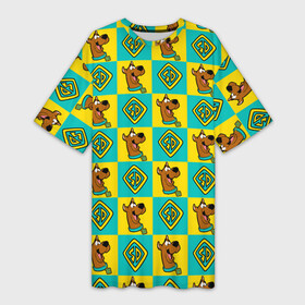 Платье-футболка 3D с принтом Scooby Doo Logo в Тюмени,  |  | scooby doo | vdosadir | скуберт фон дуенхеймер | скуби ду | уильям ханна