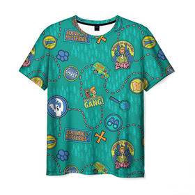 Мужская футболка 3D с принтом Scooby-Doo Mystery в Тюмени, 100% полиэфир | прямой крой, круглый вырез горловины, длина до линии бедер | scooby doo | vdosadir | скуберт фон дуенхеймер | скуби ду | уильям ханна | шэгги