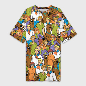 Платье-футболка 3D с принтом Scooby Doo Team в Тюмени,  |  | fred jones | scooby doo | vdosadir | velma dinkle | велма динкли | дафна блейк | скуберт фон дуенхеймер | скуби ду | уильям ханна | фред джонс | шегги