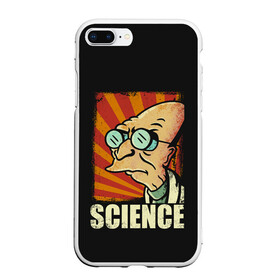 Чехол для iPhone 7Plus/8 Plus матовый с принтом Futurama Science в Тюмени, Силикон | Область печати: задняя сторона чехла, без боковых панелей | coffee | expres | fry | futurama | future | leela | philip | planet | turanga | zoidberg | бендер | будущее | джей | зойдберг | кофе | лила | родригес | сгибальщик | туранга | филип | фрай | футурама