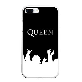 Чехол для iPhone 7Plus/8 Plus матовый с принтом QUEEN в Тюмени, Силикон | Область печати: задняя сторона чехла, без боковых панелей | queen | rock | we will rock you | брайан мэи | группа queen | группа квин | джон дикон | квин | королева | король | роджер тейлор | рок | фредди меркьюри