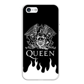 Чехол для iPhone 5/5S матовый с принтом QUEEN в Тюмени, Силикон | Область печати: задняя сторона чехла, без боковых панелей | queen | rock | we will rock you | брайан мэи | группа queen | группа квин | джон дикон | квин | королева | король | роджер тейлор | рок | фредди меркьюри