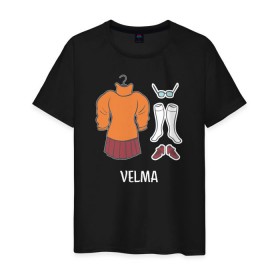 Мужская футболка хлопок с принтом Velma в Тюмени, 100% хлопок | прямой крой, круглый вырез горловины, длина до линии бедер, слегка спущенное плечо. | scooby doo | vdosadir | velma dinkle | велма динкли | скуби ду | уильям ханна