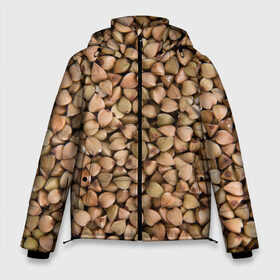 Мужская зимняя куртка 3D с принтом Гречка Греча в Тюмени, верх — 100% полиэстер; подкладка — 100% полиэстер; утеплитель — 100% полиэстер | длина ниже бедра, свободный силуэт Оверсайз. Есть воротник-стойка, отстегивающийся капюшон и ветрозащитная планка. 

Боковые карманы с листочкой на кнопках и внутренний карман на молнии. | Тематика изображения на принте: covid | covid 19 | grechka | бум гречки | греча | гречиха | гречка | гречневая крупа | коронавирус | нет гречки | пандемия | паника | скупили гречку | текстура гречки