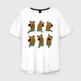 Мужская футболка хлопок Oversize с принтом Scooby-Doo в Тюмени, 100% хлопок | свободный крой, круглый ворот, “спинка” длиннее передней части | scooby doo | vdosadir | скуберт фон дуенхеймер | скуби ду | уильям ханна