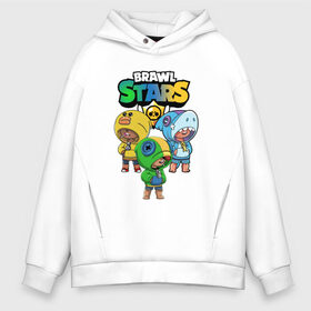 Мужское худи Oversize хлопок с принтом Brawl Stars Leon Trio в Тюмени, френч-терри — 70% хлопок, 30% полиэстер. Мягкий теплый начес внутри —100% хлопок | боковые карманы, эластичные манжеты и нижняя кромка, капюшон на магнитной кнопке | brawl stars | brawl stars leon | leon | leon green | leon sally | leon shark | бравл старс | леон | леон акула | леон огонь | леон салли | леон старс