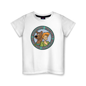 Детская футболка хлопок с принтом Scooby-Doo в Тюмени, 100% хлопок | круглый вырез горловины, полуприлегающий силуэт, длина до линии бедер | scooby doo | shaggy | vdosadir | скуберт фон дуенхеймер | скуби ду | уильям ханна | шегги