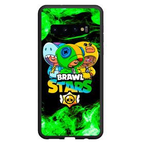 Чехол для Samsung Galaxy S10 с принтом Brawl Stars Leon Trio в Тюмени, Силикон | Область печати: задняя сторона чехла, без боковых панелей | Тематика изображения на принте: brawl stars | brawl stars leon | leon | leon green | leon sally | leon shark | бравл старс | леон | леон акула | леон огонь | леон салли | леон старс