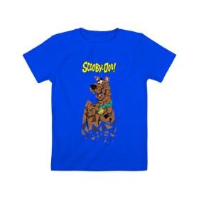 Детская футболка хлопок с принтом Scooby-Doo в Тюмени, 100% хлопок | круглый вырез горловины, полуприлегающий силуэт, длина до линии бедер | scooby doo | vdosadir | скуберт фон дуенхеймер | скуби ду | уильям ханна