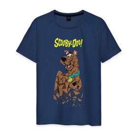 Мужская футболка хлопок с принтом Scooby-Doo в Тюмени, 100% хлопок | прямой крой, круглый вырез горловины, длина до линии бедер, слегка спущенное плечо. | scooby doo | vdosadir | скуберт фон дуенхеймер | скуби ду | уильям ханна