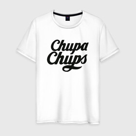 Мужская футболка хлопок с принтом Chupa-Chups Logo в Тюмени, 100% хлопок | прямой крой, круглый вырез горловины, длина до линии бедер, слегка спущенное плечо. | chupa chups | confectus | confetto | бренд | конфета | сладкое | сладость | сосалка | соска | чупа | чупа чупс | чупс