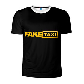 Мужская футболка 3D спортивная с принтом Fake Taxi в Тюмени, 100% полиэстер с улучшенными характеристиками | приталенный силуэт, круглая горловина, широкие плечи, сужается к линии бедра | fake taxi | faketaxi | taxi | такси | таксист | фейк такси | фейковое такси | фейктакси
