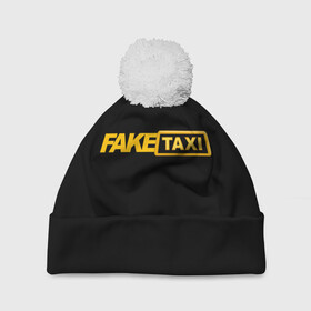 Шапка 3D c помпоном с принтом Fake Taxi в Тюмени, 100% полиэстер | универсальный размер, печать по всей поверхности изделия | fake taxi | faketaxi | taxi | такси | таксист | фейк такси | фейковое такси | фейктакси