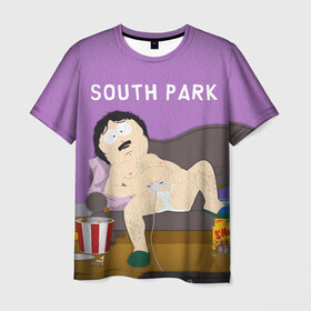 Мужская футболка 3D с принтом ЮЖНЫЙ ПАРК в Тюмени, 100% полиэфир | прямой крой, круглый вырез горловины, длина до линии бедер | cartman | kenny | kyle | south park | stan | кайл | картман | кенни | стэн | южный парк