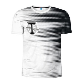 Мужская футболка 3D спортивная с принтом Торпедо в Тюмени, 100% полиэстер с улучшенными характеристиками | приталенный силуэт, круглая горловина, широкие плечи, сужается к линии бедра | Тематика изображения на принте: белое | пфл | рфпл | торпедо | форма | футбол | чёрное