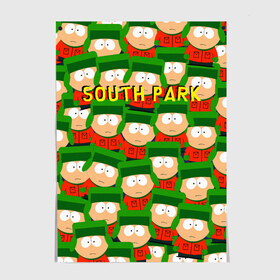 Постер с принтом SOUTH PARK в Тюмени, 100% бумага
 | бумага, плотность 150 мг. Матовая, но за счет высокого коэффициента гладкости имеет небольшой блеск и дает на свету блики, но в отличии от глянцевой бумаги не покрыта лаком | cartman | kenny | kyle | south park | stan | кайл | картман | кенни | стэн | южный парк