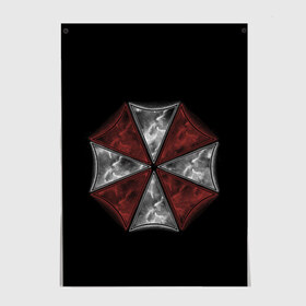 Постер с принтом Umbrella Corporation в Тюмени, 100% бумага
 | бумага, плотность 150 мг. Матовая, но за счет высокого коэффициента гладкости имеет небольшой блеск и дает на свету блики, но в отличии от глянцевой бумаги не покрыта лаком | Тематика изображения на принте: 2 | biohazard | claire | evil | horror | raccoon | resident | survival | t virus | t вирус | выживание | зла | кеннеди | клэр | леон | обитель | раккун | редфилд | скотт | ужас