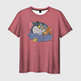 Мужская футболка 3D с принтом Tom and Jerry -  friends в Тюмени, 100% полиэфир | прямой крой, круглый вырез горловины, длина до линии бедер | spike | tom  jerry | tom and jerry | tomjerry | tuffy | vdgerir | мамочка два тапочка | том и джери | том и джерри