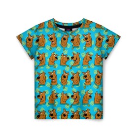 Детская футболка 3D с принтом Scooby-Doo в Тюмени, 100% гипоаллергенный полиэфир | прямой крой, круглый вырез горловины, длина до линии бедер, чуть спущенное плечо, ткань немного тянется | scooby doo | vdosadir | скуберт фон дуенхеймер | скуби ду | уильям ханна