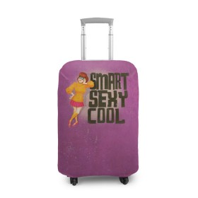 Чехол для чемодана 3D с принтом Smart Sexy Cool в Тюмени, 86% полиэфир, 14% спандекс | двустороннее нанесение принта, прорези для ручек и колес | scooby doo | vdosadir | velma dinkle | велма динкли | скуби ду | уильям ханна