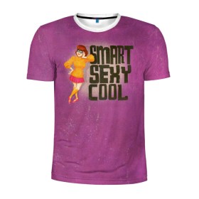 Мужская футболка 3D спортивная с принтом Smart Sexy Cool в Тюмени, 100% полиэстер с улучшенными характеристиками | приталенный силуэт, круглая горловина, широкие плечи, сужается к линии бедра | scooby doo | vdosadir | velma dinkle | велма динкли | скуби ду | уильям ханна